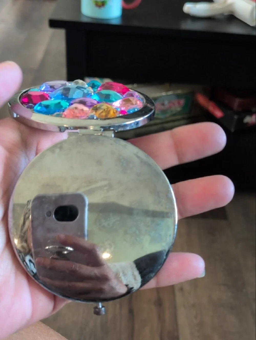 Bejeweled Multicolor Compact Mirror - Women Accessories Phone Cases